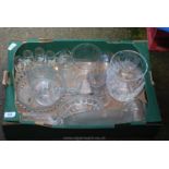 Box of various glass including vases and bowls etc.