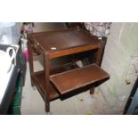 Folding tea table/trolley with two trays and two shelves