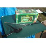 Fly fishing landing net and lawn spreader