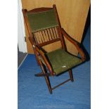 Hardwood folding chair.