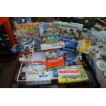 Box of games including Operation, Grand Prix, Nuts & bolts, Twister, Cribbage board etc.