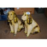 Pair of chalk dog spaniels 11" high