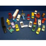 A quantity of lorries and cars, tractors etc.