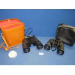 A soft cased pair of Miranda 10 x 50 binoculars and a pair of cased Tohyoh 20 x 50 binoculars (case