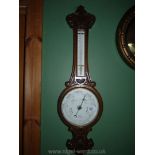 A 1930's oak Barometer 33" tall.