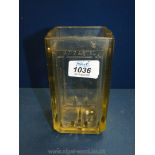 A vintage glass lead/acid battery Jar,
