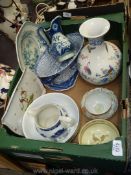 A quantity of china including Wedgwood 'Chinese legend' bowl and pin dishes, oriental vase,jug,