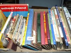 A box of children's books to include; Eagle, Blue Peter, Frankenstein's Monster comic,