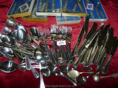 A quantity of cutlery including six boxed sets of Konge Norwegian Pewter cutlery.