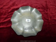 A pewter lily shaped dish, Sheffield. 10" diameter.