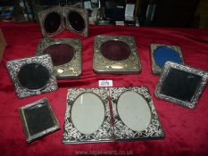 A small quantity of embossed plated photograph frames including a Silver photograph frame,