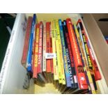 A box of annuals; Dad's Army, Warlord for Boys, Dr Who, etc.