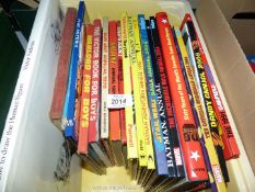 A box of annuals; Dad's Army, Warlord for Boys, Dr Who, etc.