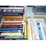 Two boxes of cookbooks, gardening, etc including; Delia Smith, Two Fat Ladies, etc.