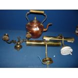 A copper kettle and quantity of brass