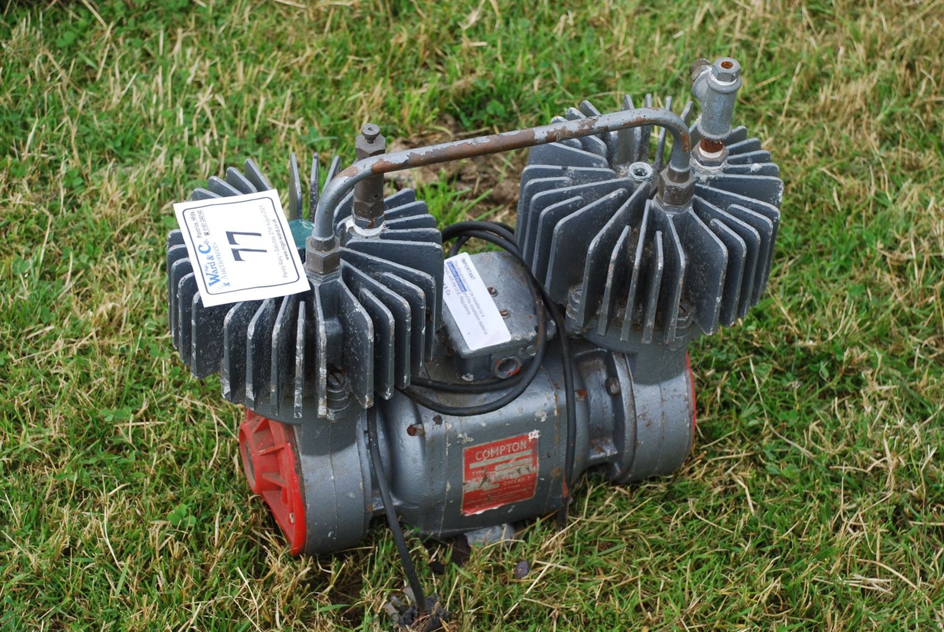 A Compton compressor, 240 v., twin-cylinder, (not run or tested).