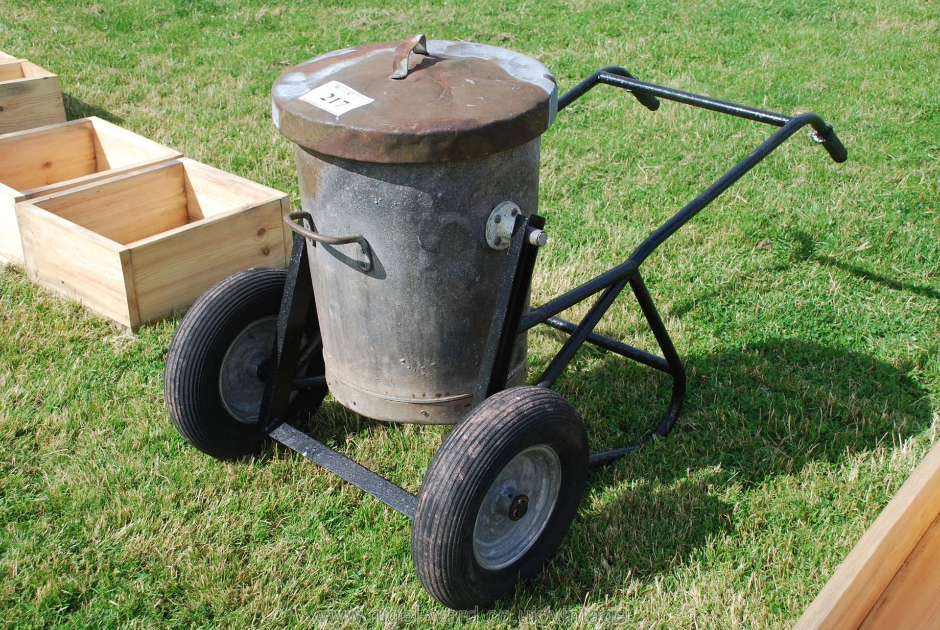 A twin wheel swill Bin.