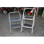 2 x metal folding handy steps