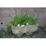 Concrete rectangular garden planter,