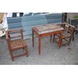 Wooden Romeo and Juliet table and chairs