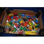 A quantity of model vehicles including Burago Renault Clio, Trophy, Matchbox Lamborghini, Miura,