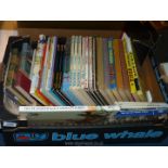 A box of children's annuals including Blue Peter, Tiger etc.