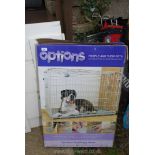 Boxed dog crate 36'' x 25'' x 27''.