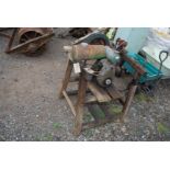 Petrol engine sheep shearing machine.