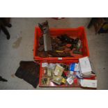 Quantity of hand tools, drill bits, planes etc plus a quantity of brass light switches etc.