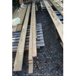 Five lengths of oak from 3'' x 1 1/2'' up to 158'' long.