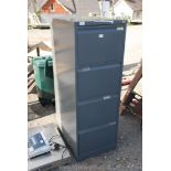 Four drawer metal filing cabinet, 18 1/2'' x 52'' x 25'', no key.