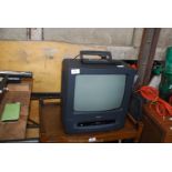 Goodmans TV with built in VHS player and remote.