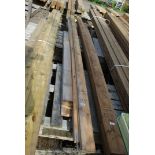 Eleven lengths of untreated softwood 3 3/4'' square up to 154'' long