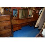 A Stag bedroom dressing table unit 60" x 48" x 18".