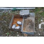 Two galvanized trays,