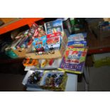 Quantity of toy cars, annuals, Fortnite books etc.