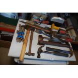 Quantity of axes, hammers, chisels, fixings etc.