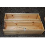 Two home made garden planters/window boxes, 35'' x 10'' x 8'' high.