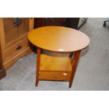 Modern oval topped side table with drawer