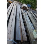 Six lengths of untreated softwood 5 7/8'' x 1 3/4'' up to 212'' long