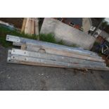 12 x steel barriers 138" long, 40 kg. per length approx.