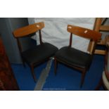 Two G Plan low back dining chairs.