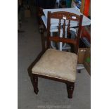 Upholstered hall chair, for repair.