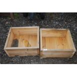 Two home made wooden planters,