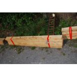 Five used softwood timbers 4'' x 2'' x 63''.