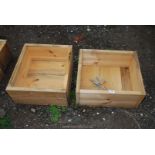 Two home made wooden planters 20'' x 17'' x 9'' high.