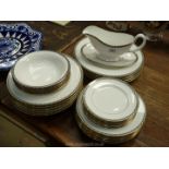 A Royal Worcester 'Francesca' pattern part dinner service to include; 5 large plates, 5 side plates,