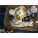 A quantity of mixed china including an oval Royal Doulton 'Gaffers' bowl,