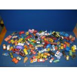 A good quantity of die-cast vehicles, Corgi and Matchbox, including Lady Penelope car, hot wheels,