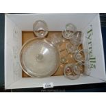 A small quantity of glass to include; 2 Bohemia crystal brandy balloons,